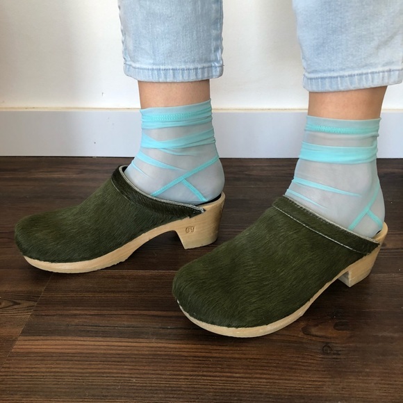 No.6 Old School Clog Mid Heel in Forest Pony, 39 - Picture 14 of 14